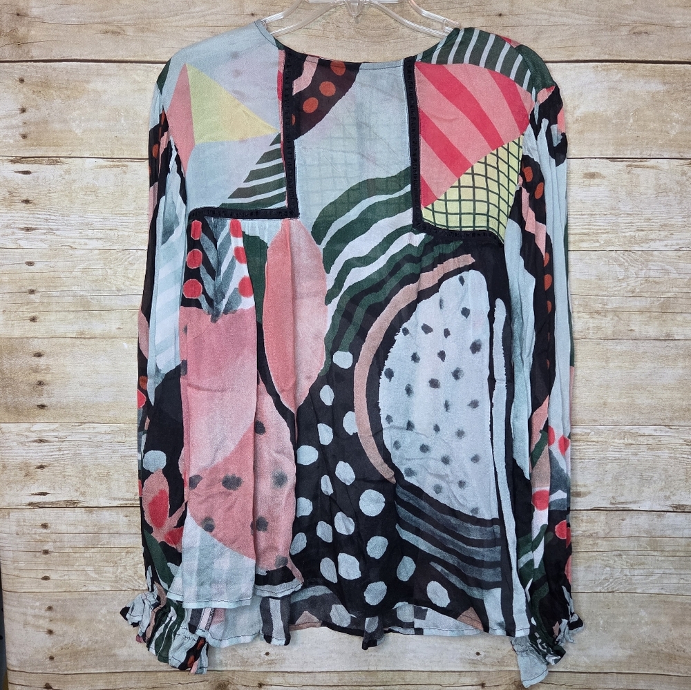 Colorful Abstract Print Women's Top